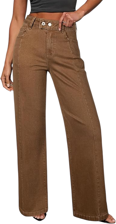 Sidefeel Women's Wide Leg Jeans High Waisted Baggy Denim Pants