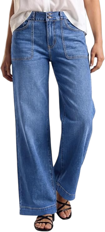 Sidefeel Women's Wide Leg Jeans High Waisted Stretchy